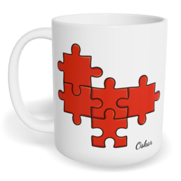 Hrnek klasický malý s vlastním potiskem - Chybějící puzzle kluk - párový