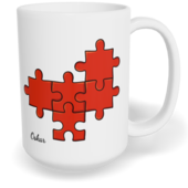 Hrnek klasický velký s vlastním potiskem - Chybějící puzzle kluk - párový