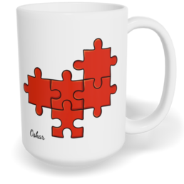 Hrnek klasický velký s vlastním potiskem - Chybějící puzzle kluk - párový