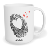 Hrnek klasický malý s vlastním potiskem - Otisk holka - párový