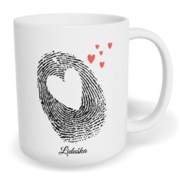 Hrnek klasický malý s vlastním potiskem - Otisk holka - párový