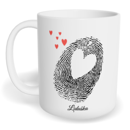 Hrnek klasický malý s vlastním potiskem - Otisk holka - párový