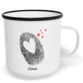 Hrnek plecháček s potiskem na míru - Otisk holka - párový