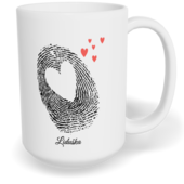 Hrnek klasický velký s vlastním potiskem - Otisk holka - párový