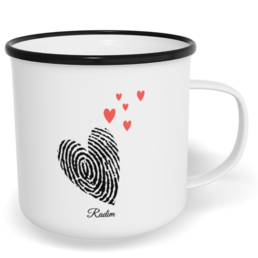 Hrnek plecháček s potiskem na míru - Otisk kluk - párový