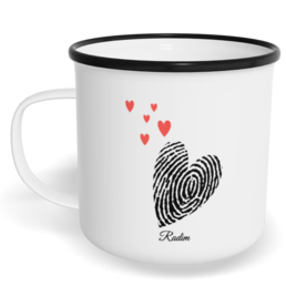 Hrnek plecháček s potiskem na míru - Otisk kluk - párový