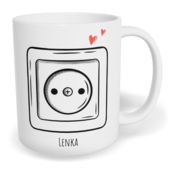 Hrnek klasický malý s vlastním potiskem - Zásuvka holka - párový