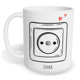 Hrnek klasický malý s vlastním potiskem - Zásuvka holka - párový