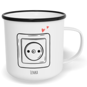 Hrnek plecháček s potiskem na míru - Zásuvka holka - párový