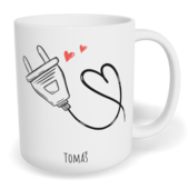 Hrnek klasický malý s vlastním potiskem - Zásuvka kluk - párový