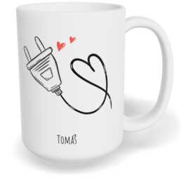 Hrnek klasický velký s vlastním potiskem - Zásuvka kluk - párový