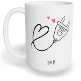 Hrnek klasický velký s vlastním potiskem - Zásuvka kluk - párový