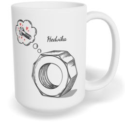 Hrnek klasický velký s vlastním potiskem - Matka a šroubek holka - párový