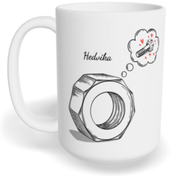 Hrnek klasický velký s vlastním potiskem - Matka a šroubek holka - párový