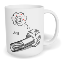 Hrnek klasický malý s vlastním potiskem - Matka a šroubek kluk - párový