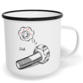 Hrnek plecháček s potiskem na míru - Matka a šroubek kluk - párový