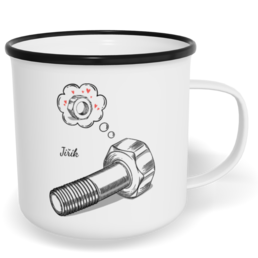 Hrnek plecháček s potiskem na míru - Matka a šroubek kluk - párový