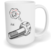 Hrnek klasický velký s vlastním potiskem - Matka a šroubek kluk - párový