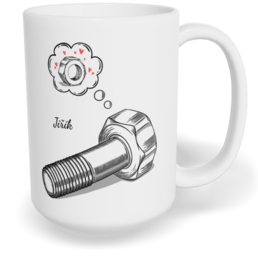 Hrnek klasický velký s vlastním potiskem - Matka a šroubek kluk - párový