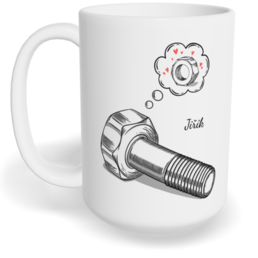 Hrnek klasický velký s vlastním potiskem - Matka a šroubek kluk - párový