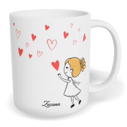Hrnek klasický malý s vlastním potiskem - Bublifuk holka - párový
