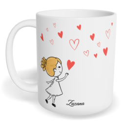 Hrnek klasický malý s vlastním potiskem - Bublifuk holka - párový