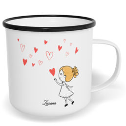 Hrnek plecháček s potiskem na míru - Bublifuk holka - párový