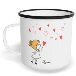 Hrnek plecháček s potiskem na míru - Bublifuk holka - párový