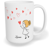 Hrnek klasický velký s vlastním potiskem - Bublifuk holka - párový