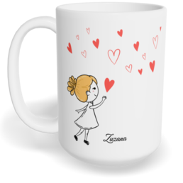 Hrnek klasický velký s vlastním potiskem - Bublifuk holka - párový