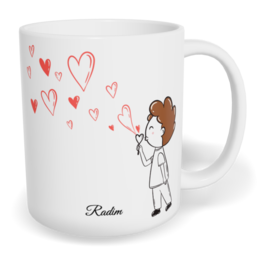 Hrnek klasický malý s vlastním potiskem - Bublifuk kluk - párový