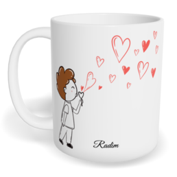 Hrnek klasický malý s vlastním potiskem - Bublifuk kluk - párový