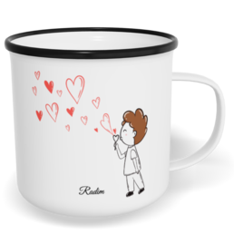 Hrnek plecháček s potiskem na míru - Bublifuk kluk - párový