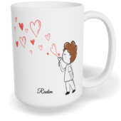 Hrnek klasický velký s vlastním potiskem - Bublifuk kluk - párový