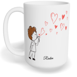 Hrnek klasický velký s vlastním potiskem - Bublifuk kluk - párový