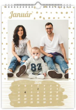 Fotokalendar nástenný mesačný na výšku z fotiek - Jemný neutral