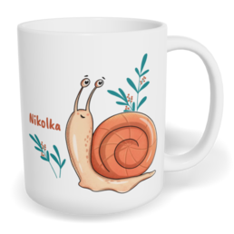 Hrnek klasický malý s vlastním potiskem - Hlemýžď