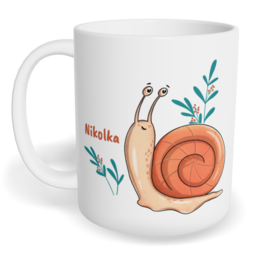 Hrnek klasický malý s vlastním potiskem - Hlemýžď