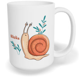 Hrnek klasický velký s vlastním potiskem - Hlemýžď