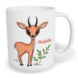 Hrnek klasický malý s vlastním potiskem - Antilopa