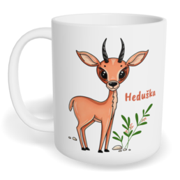 Hrnek klasický malý s vlastním potiskem - Antilopa
