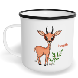 Hrnek plecháček s potiskem na míru - Antilopa