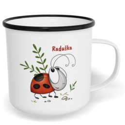 Hrnek plecháček s potiskem na míru - Beruška