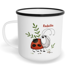 Hrnek plecháček s potiskem na míru - Beruška