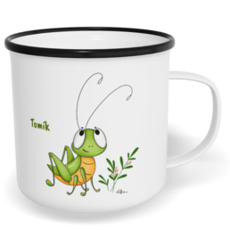 Hrnek plecháček s potiskem na míru - Cvrček