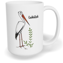 Hrnek klasický velký s vlastním potiskem - Čáp