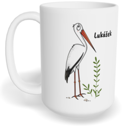 Hrnek klasický velký s vlastním potiskem - Čáp