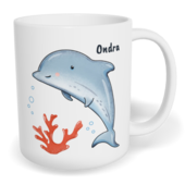 Hrnek klasický malý s vlastním potiskem - Delfín