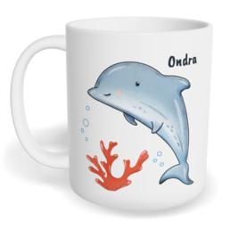 Hrnek klasický malý s vlastním potiskem - Delfín