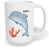 Hrnek klasický velký s vlastním potiskem - Delfín